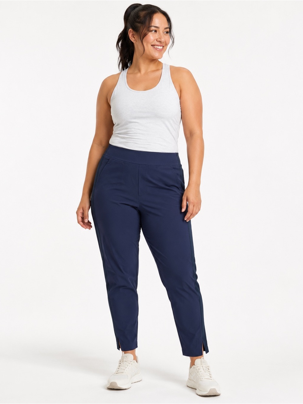 NWT Athleta Brooklyn Ankle Pants 14 Navy Blue Stretch Travel Work Athleisure